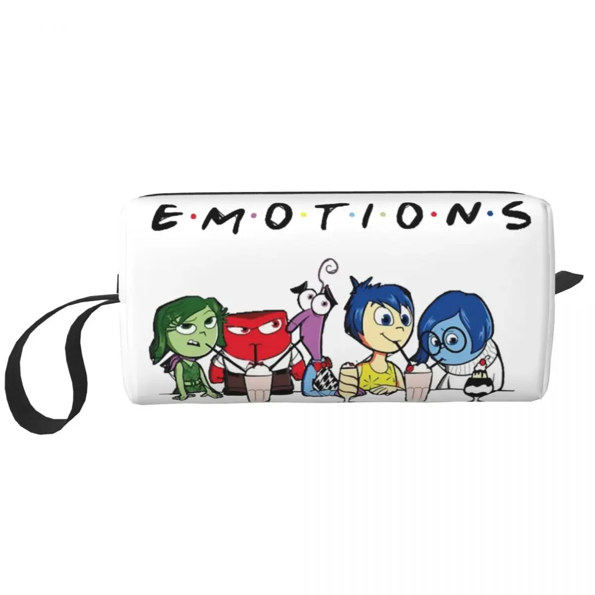 Inside Out Emotions Anger Makeup Bag Travel Cosmetic Bag Men Women Cartoon Toiletry Bag Storage Pouch Bag