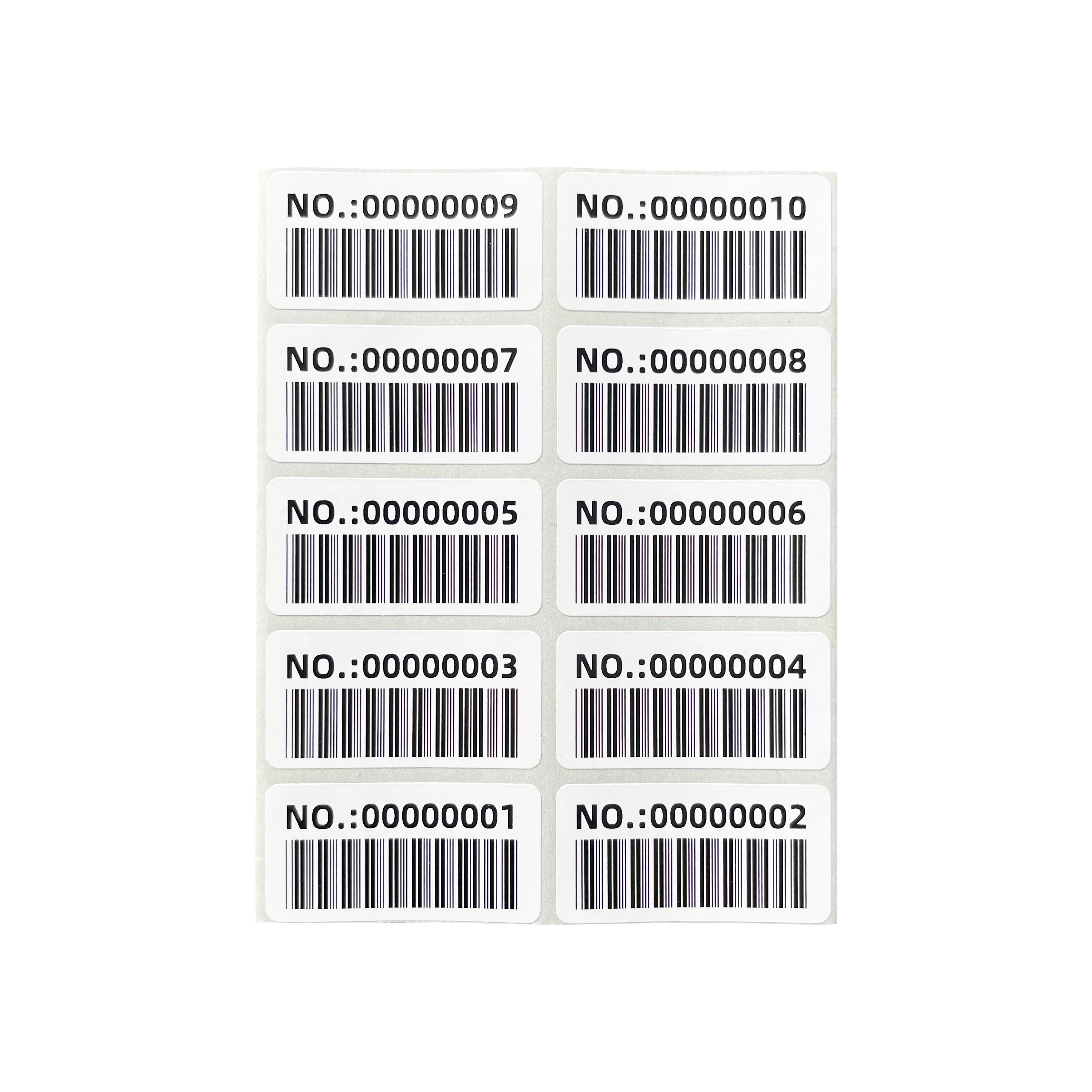 40X20mm continuously numbered label sticker 600dpi HD Pre-printed barcode serial number can be customized 500PCS