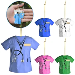 Car Pendant Hanging Flat Doctor Nurse Uniform Pendant Creative Key Ring Home Decor Party Birthday Gift Car Interior Accessories