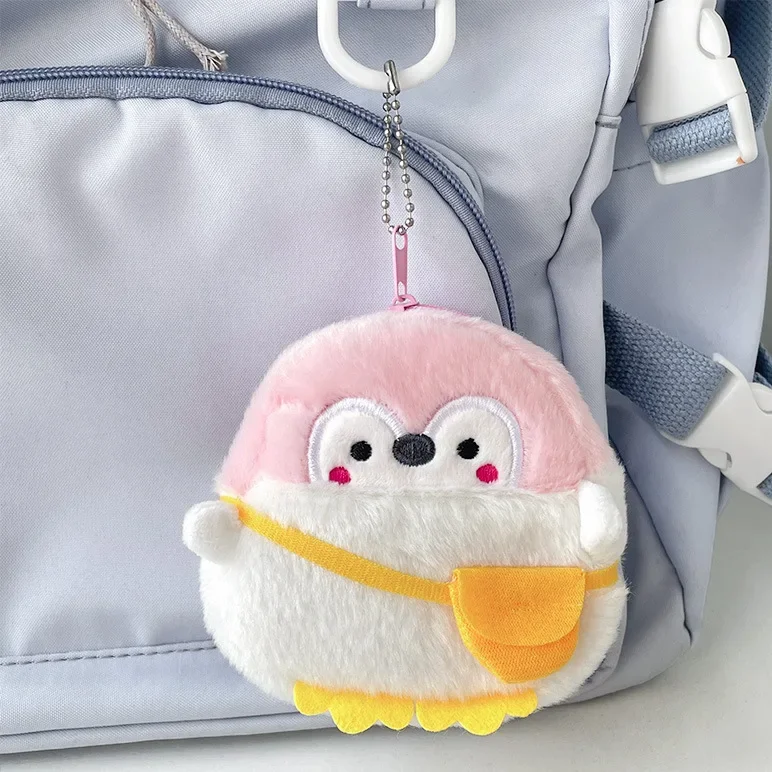 10cm bonito pinguim moeda bolsa kawaii animal pinguim carteira de pelúcia batom saco de armazenamento de moedas pingente carteira das crianças presente das meninas