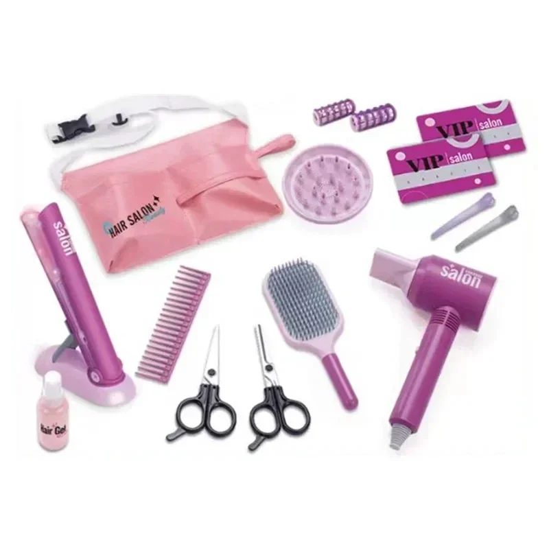 Meninas diversão cabelo vestir role play brinquedo-simulação secador de cabelo corte salão de beleza conjunto casa beleza jogar brinquedo presente de natal para meninas