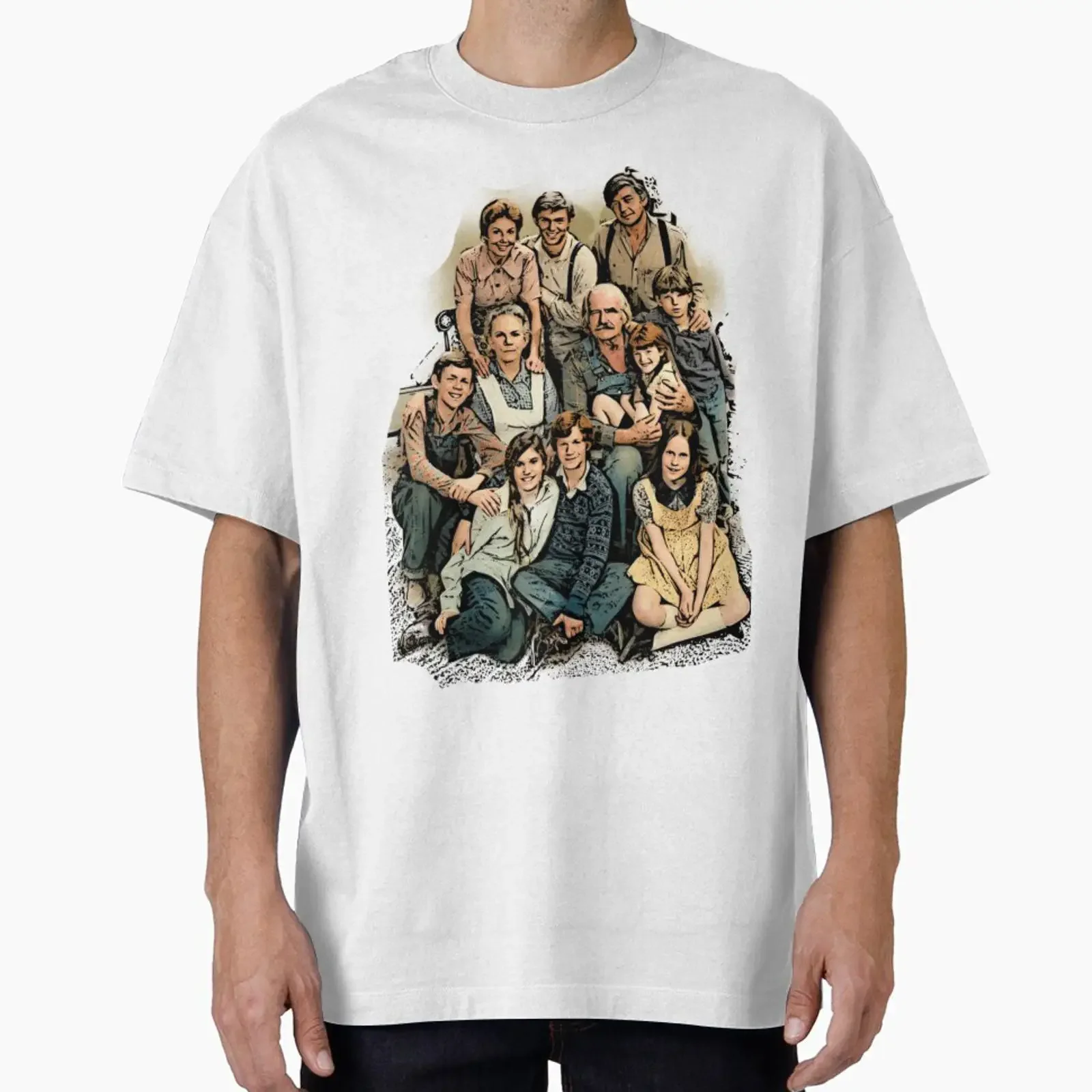 The Waltons Oversized T Shirt vintage Washed streetwear Slightly Stylish Comfortable graphic Breathable homme Casual