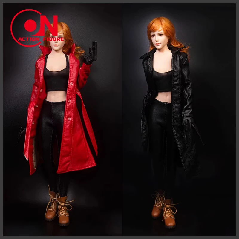 TYM101 1/6 femme longue veste en cuir coupe-vent soldat vêtements modèle adapté 12 ''TBL soldat grand buste figurine
