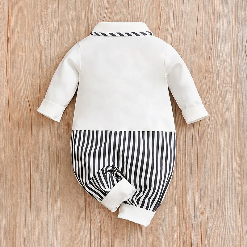 0-18m Baby Jumpsuit Party Gentlemanly Uniform Cotton Comfortable And Soft Spring And Autumn Long Sleeved Newborn Clothes