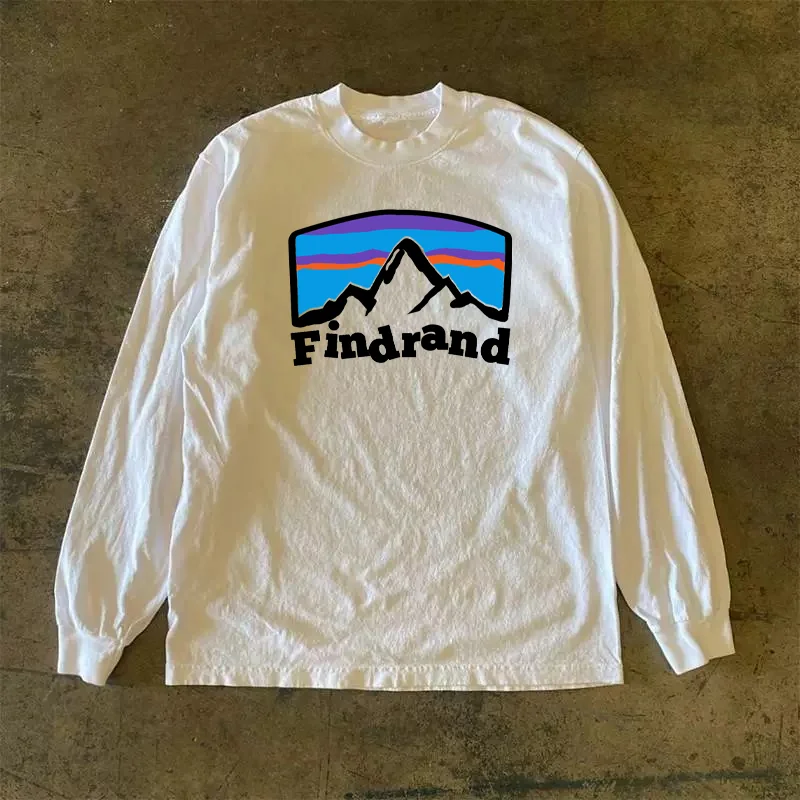 Long Sleeve 310 Pure Cotton Men's T-Shirt Upward Hero Non-Light American Style Couple's T-Shirt Youth Loose Fit Printed Tee