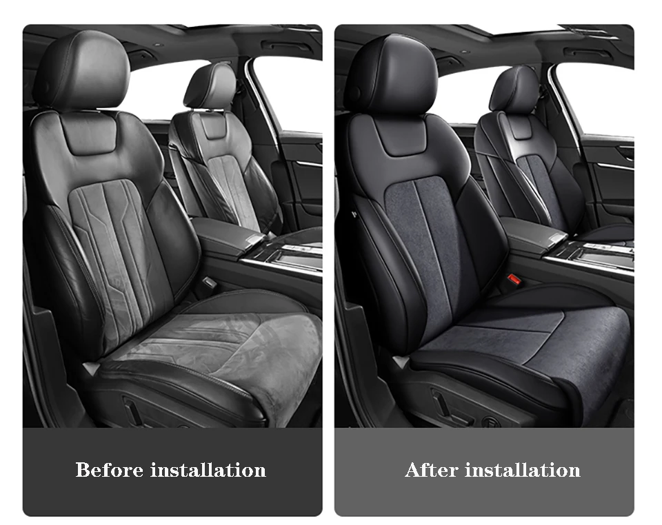 Housses De Sièges Voiture Universelles Lot 2 - Cuir Synthétique Imperméable Pour Audi A1 A3 A4 A6 Q3 Q5 Q7