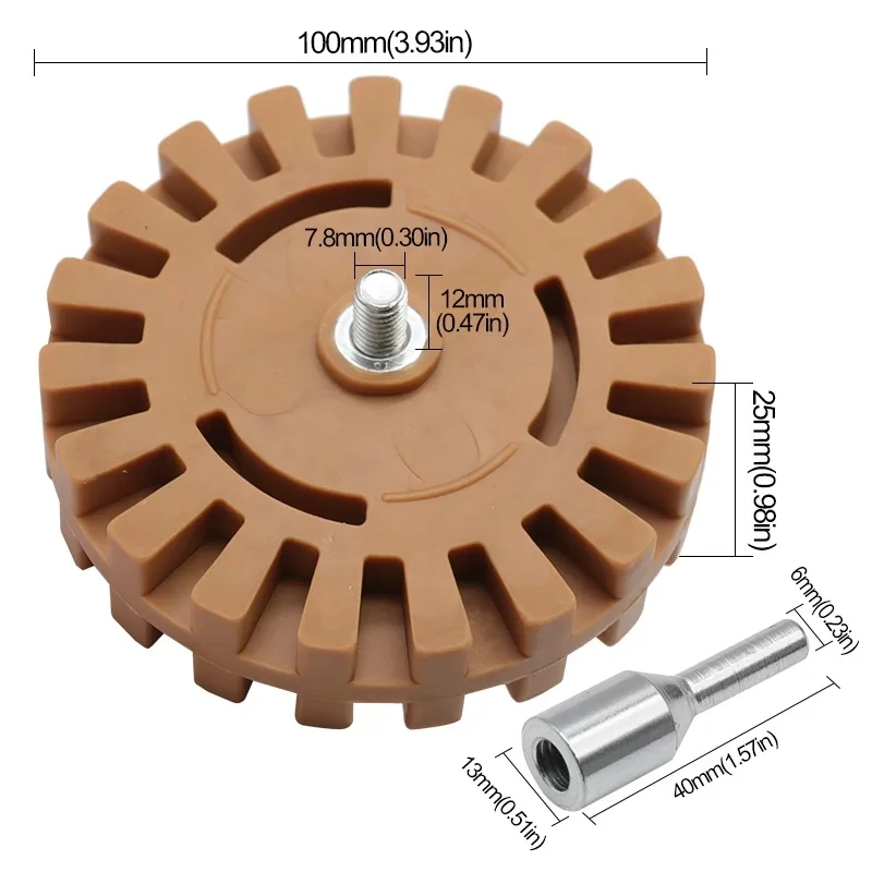 4 Inch pneumatik mobil karet penghapus bantalan roda 100mm poles Degumming Disc penghapus stiker roda mobil Penghilang cat pembersih