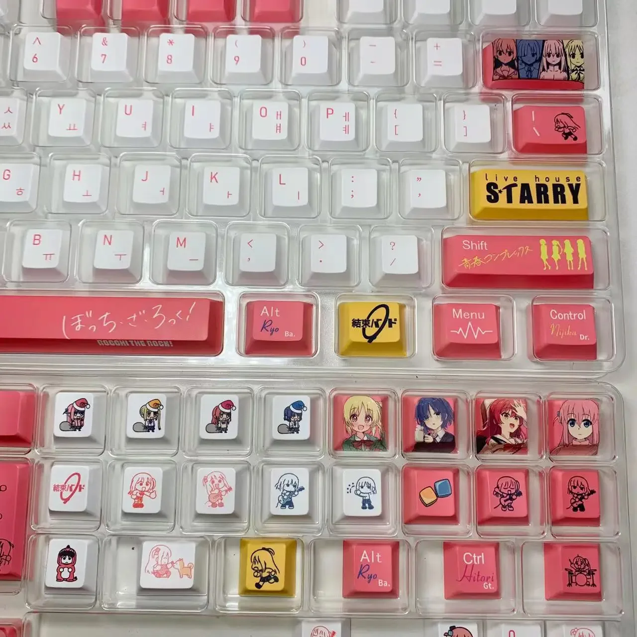 Korean Keycaps 138 Keys Hitori Gotoh Anime Keycap PBT Dye Subbed Cartoon Key Caps BOCCHI THE ROCK Backlit Keycap For ANSI Layout