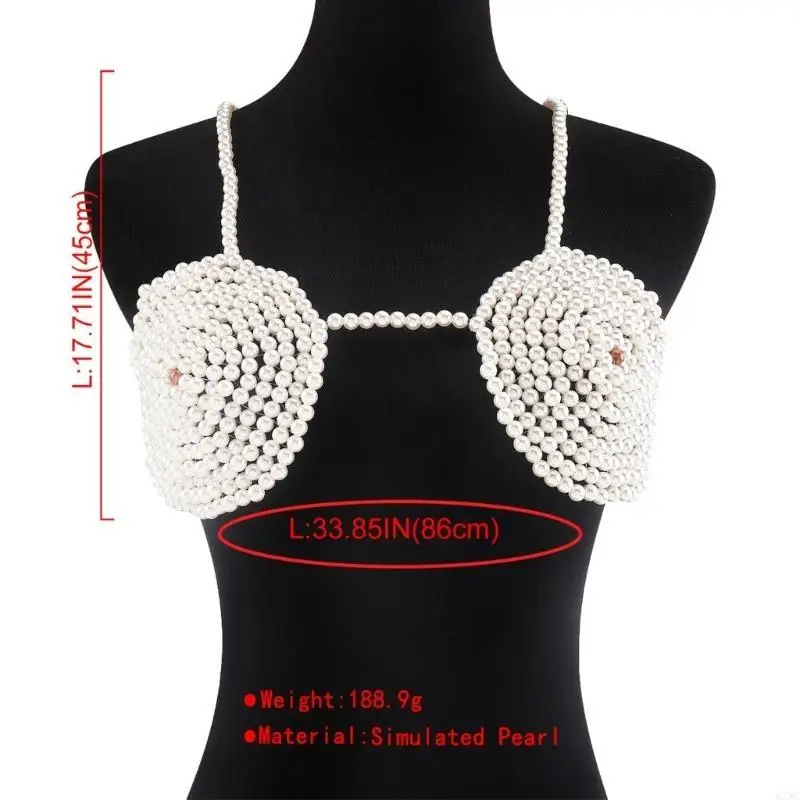 Pearl Chest Chain Streetwear Pearl Bralette Top Body Jewelry Accessories