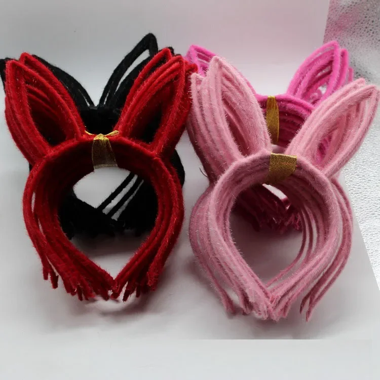 20pcs Women Girls Rabbit Headwear Bunny Ears Cute Dressed Props Headbands Hairbands Female Hoop Gifts Cosplay   Halloween