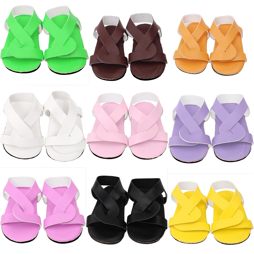 

18 inch doll fashion sandals doll summer versatile shoes with multiple colors to choose from, cute doll shoes to match with doll