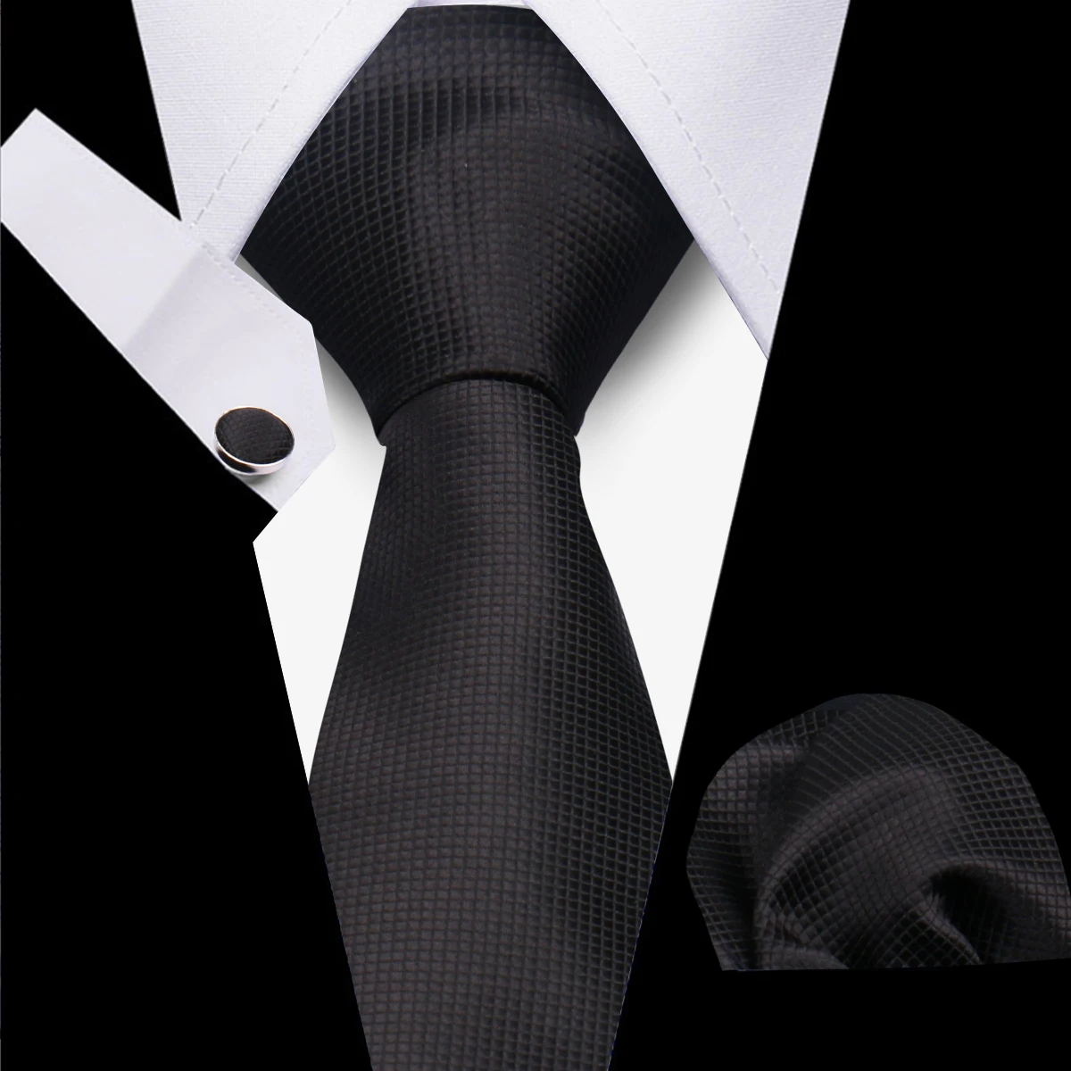 

New Style Tie Set Has Necktie Handchief Cufflink 3Piece Fashion Suit Accessories Formal Business Occasions Wedding Gifts For Men