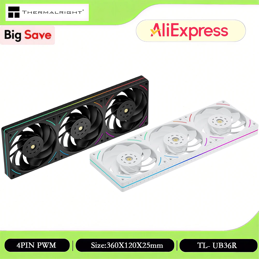 

Thermalright TL-UB36R Вентилятор для корпуса компьютера, 3 в 1, ARGB, 120 мм, высокопроизводительный/шумоподавляющий вентилятор для охлаждения процессора