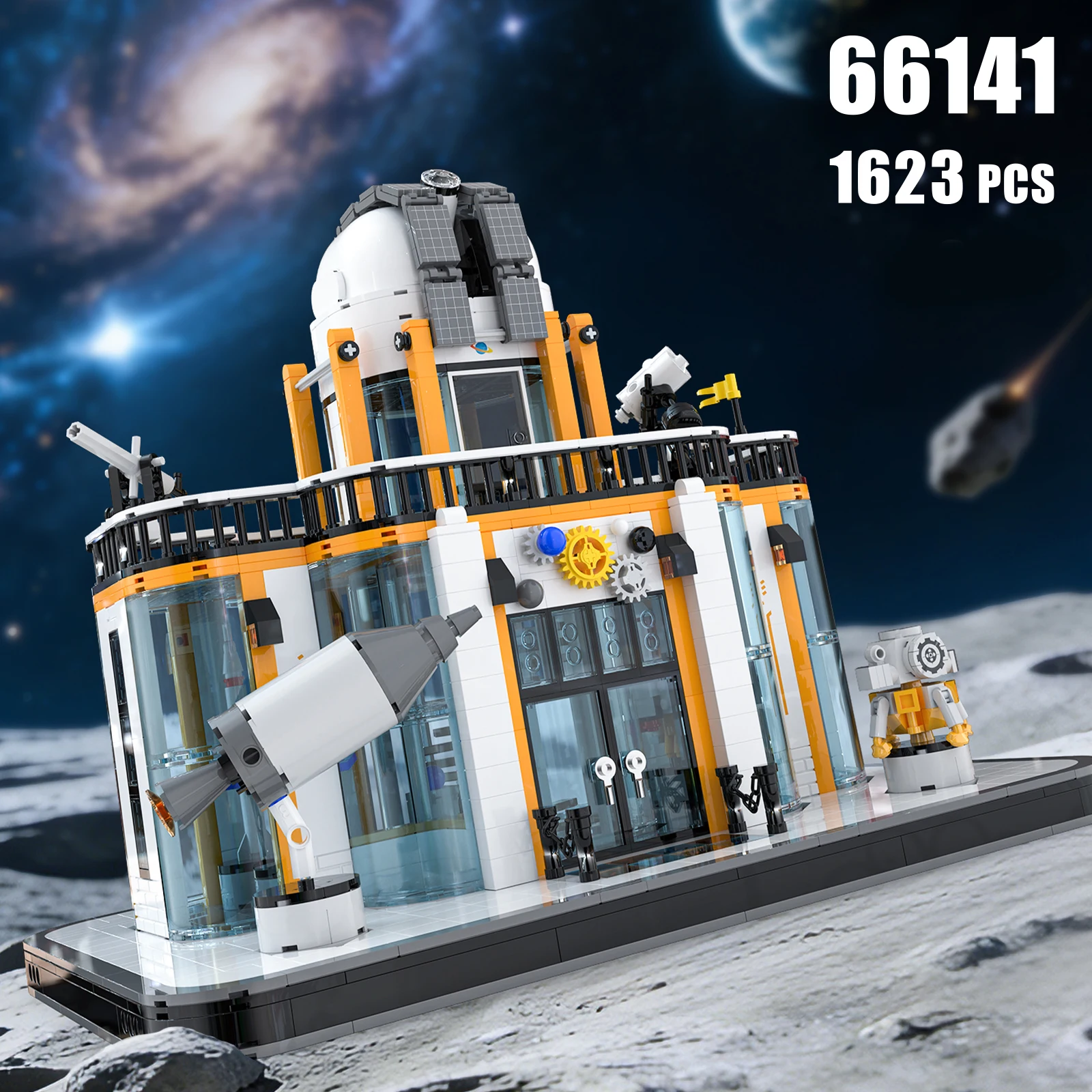 

1623PCS Aerospace Museum Building Blocks With Lights Rocket Satellite Model Desktop Ornament Educational Toy Gifts For Teens
