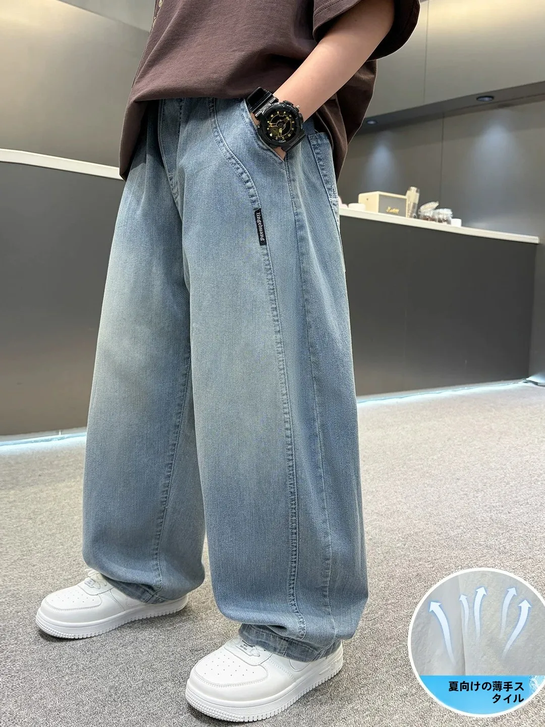 pantaloni-in-denim-di-seta-effetto-rinfrescante-per-bambini-estivi-anti-zanzare-lunghi-casual-a-gamba-dritta-alla-moda-per-ragazzi-grandi
