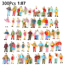 300 pces layout do trem ferroviário 1:87 figuras pintadas passageiro ho escala pessoas sentadas modelo de trem parque rua passageiro