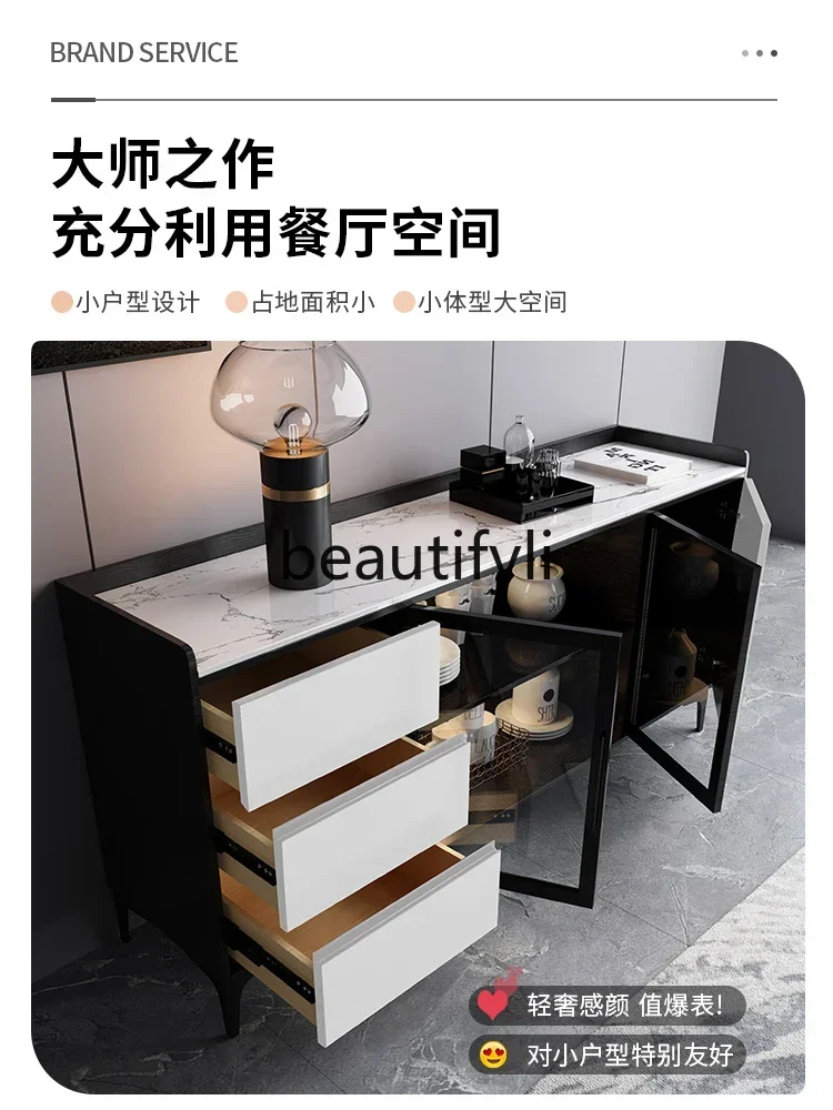 

S1S Nordic rock slab dining side cabinet modern simple Italian minimalist marble living room locker against the wall for home us