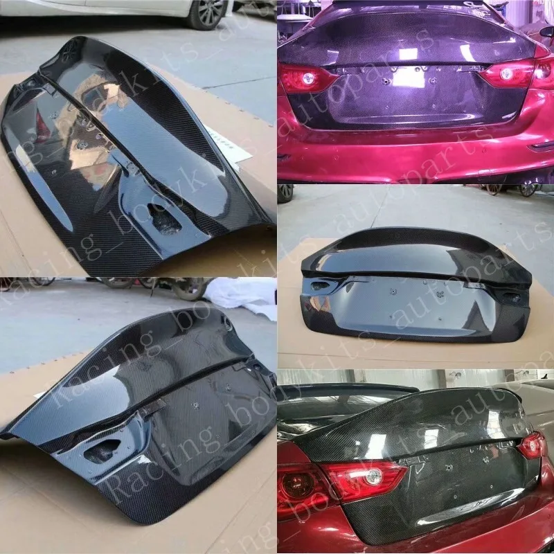 

For Infiniti 13-16(Pre Facelift) Q50 V37 Rear Trunk Bootlid Carbon Fiber