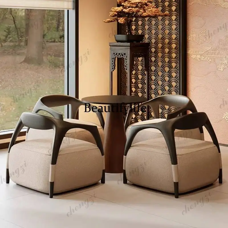 NQ52New Chinese Style Relax Lounge Living Room Chairs Classic Armrest Adults Accent Recliner Chair Adults Balcony Furniture Home