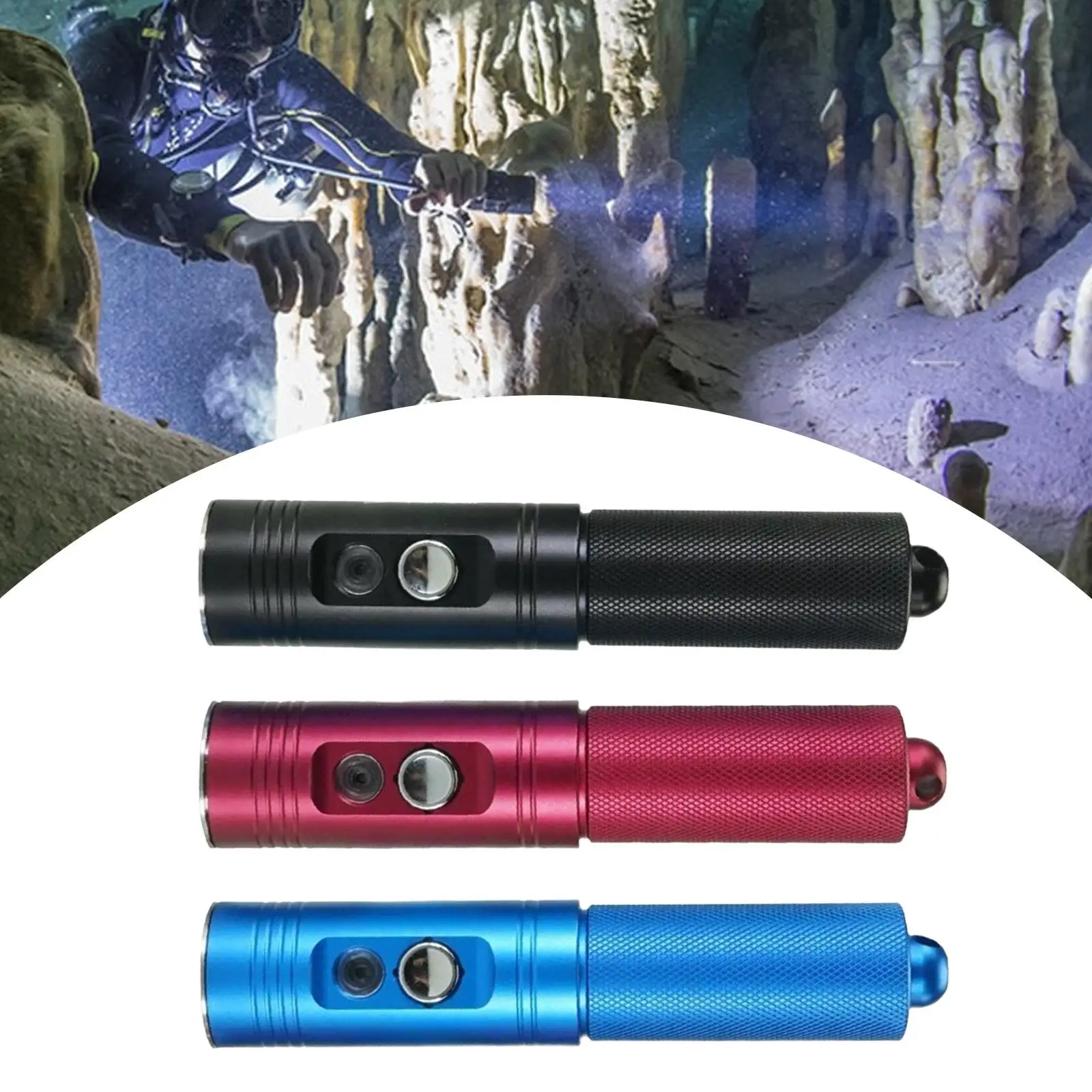 

Светодиодный фонарик для подводного плавания с аквалангом, подводный светильник для пеших прогулок, кемпинга на открытом воздухе