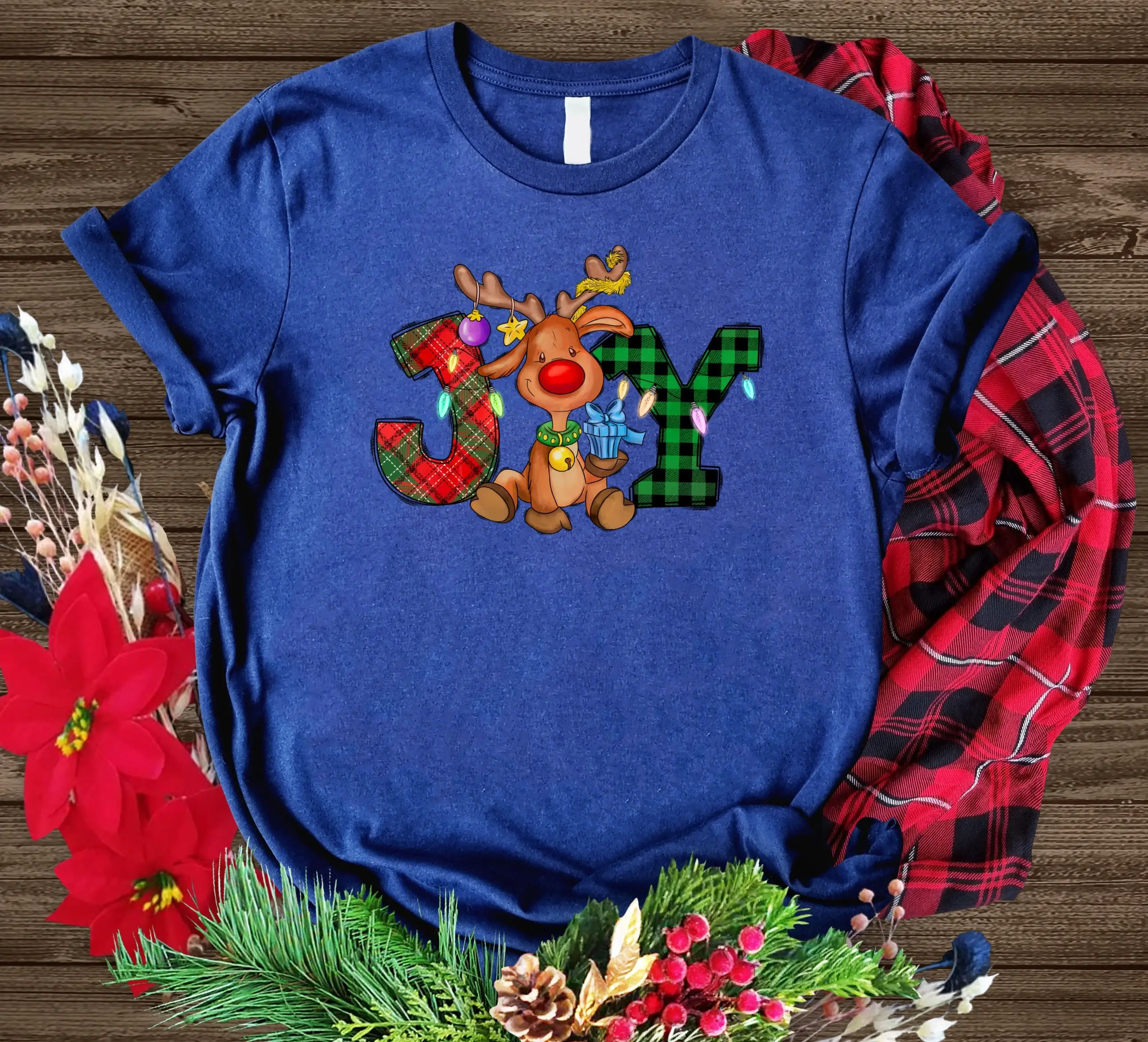 Joy Merry Christmas T Shirt s For Family Holiday Tree