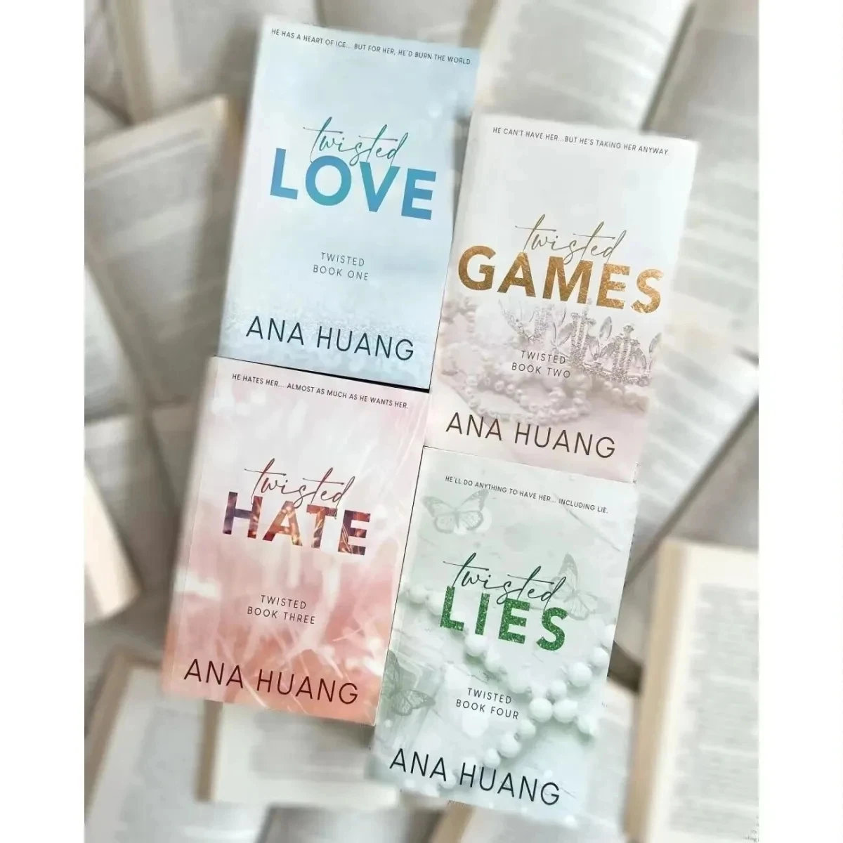 

A Full Set of 4 Volumes of English Fiction Books Twisted Love/Games/ Hate/Lies