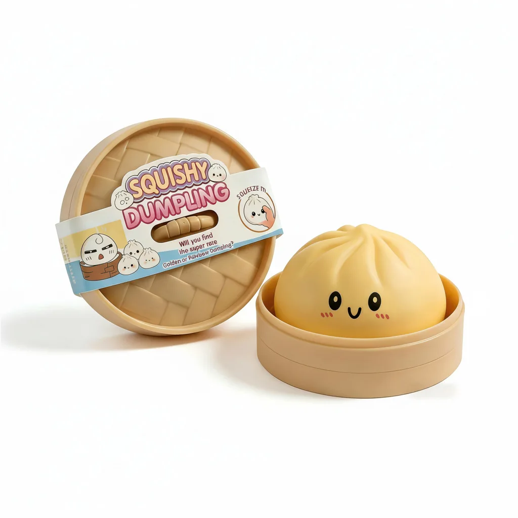 Nieuwe Glitter Dumpling Glitter Dumpling Squishy met doosje Dumplings Zintuiglijk knijp speeltje voor stressverlichting