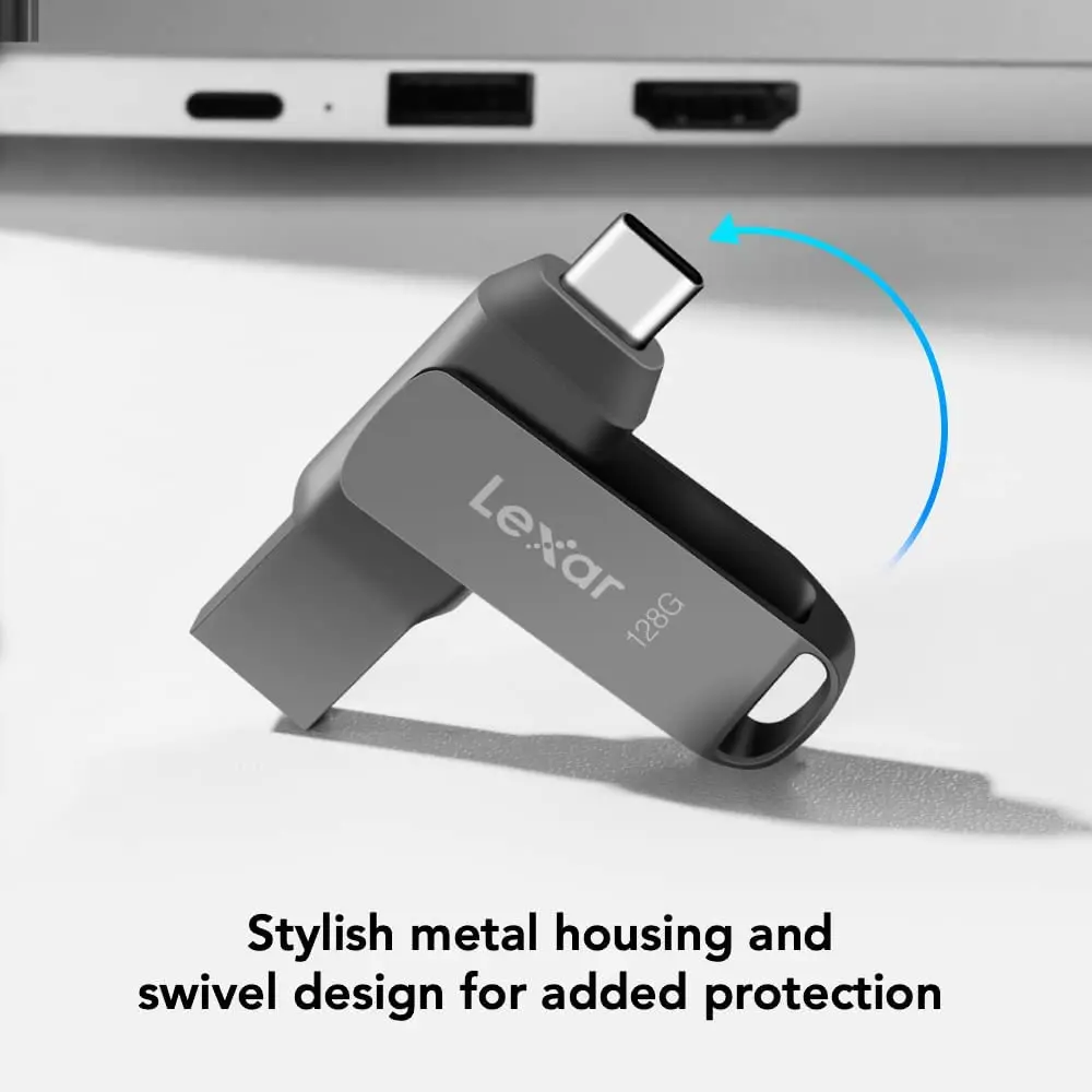 محركات Lexar 64GB Type-C ثنائية المنفذ U 128GB D400 USB 3.1 256GB 130MB/s محرك فلاش معدني للهاتف المحمول والكمبيوتر 32GB 100MB/s