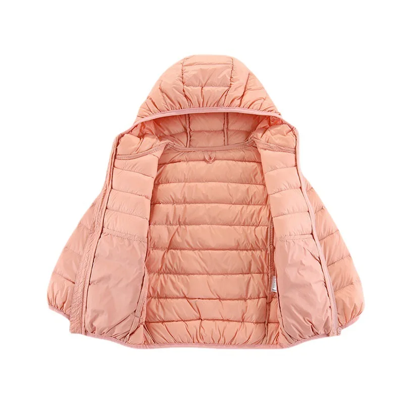 New children down jacket private baby hooded thin section down wear children\'s wear cotton cotton-padded jacket pure color coat