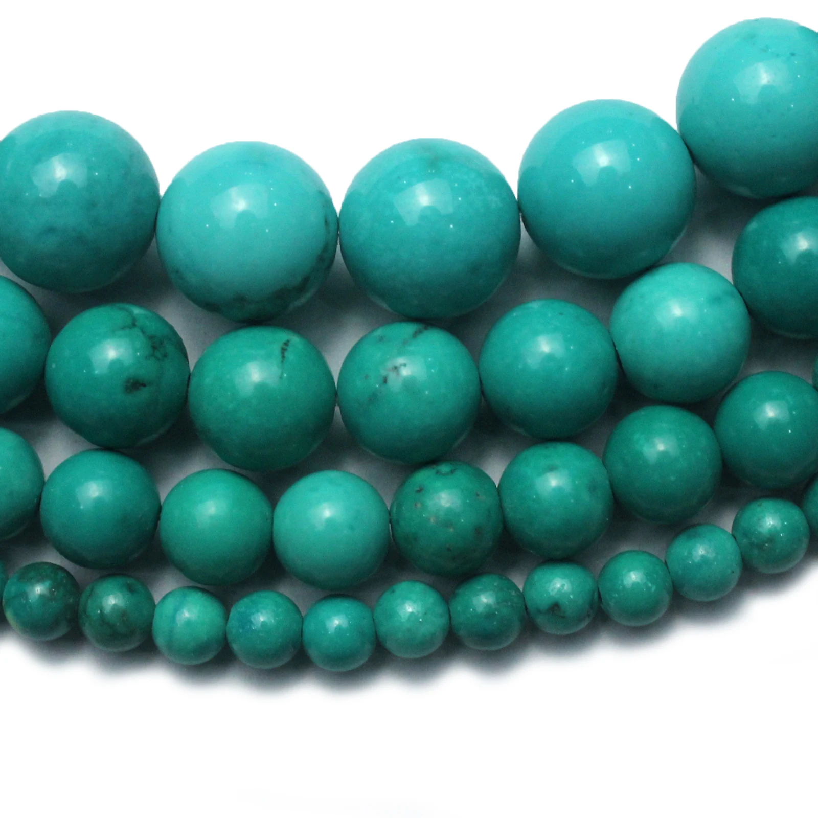 Natural Turquoise 4 6 8 10mm Green Loose Beads for Jewelry Making Bracelet Necklace Wholesale Stone Beads DIY Accessories