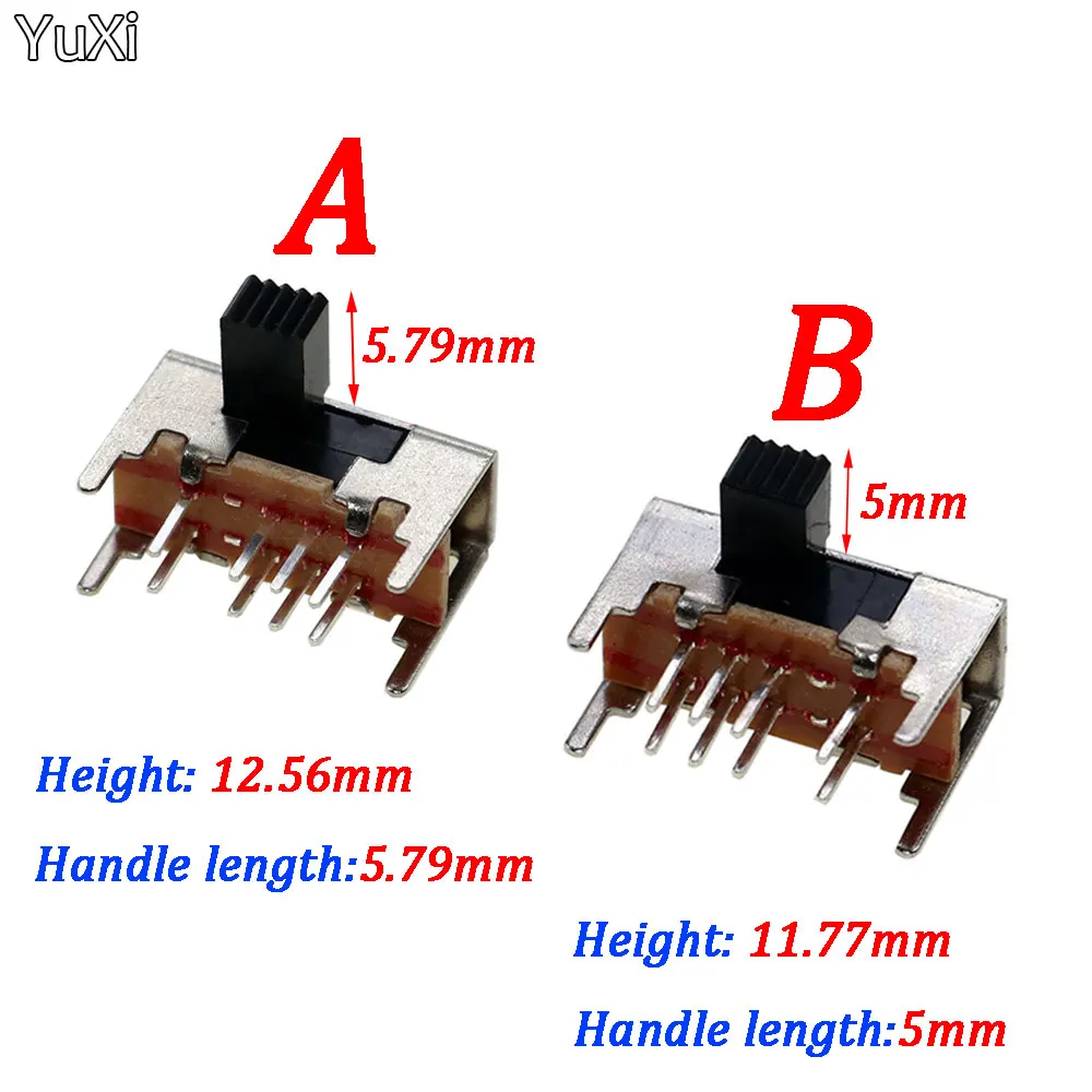 10 szt. Panel PCB 8 Pin 3 pozycja 2 p3t DP3T gałka boczna przełącznika suwakowego prosta stopa uchwyt przełącznika przełącz wyłącznik zasilania SK23D05