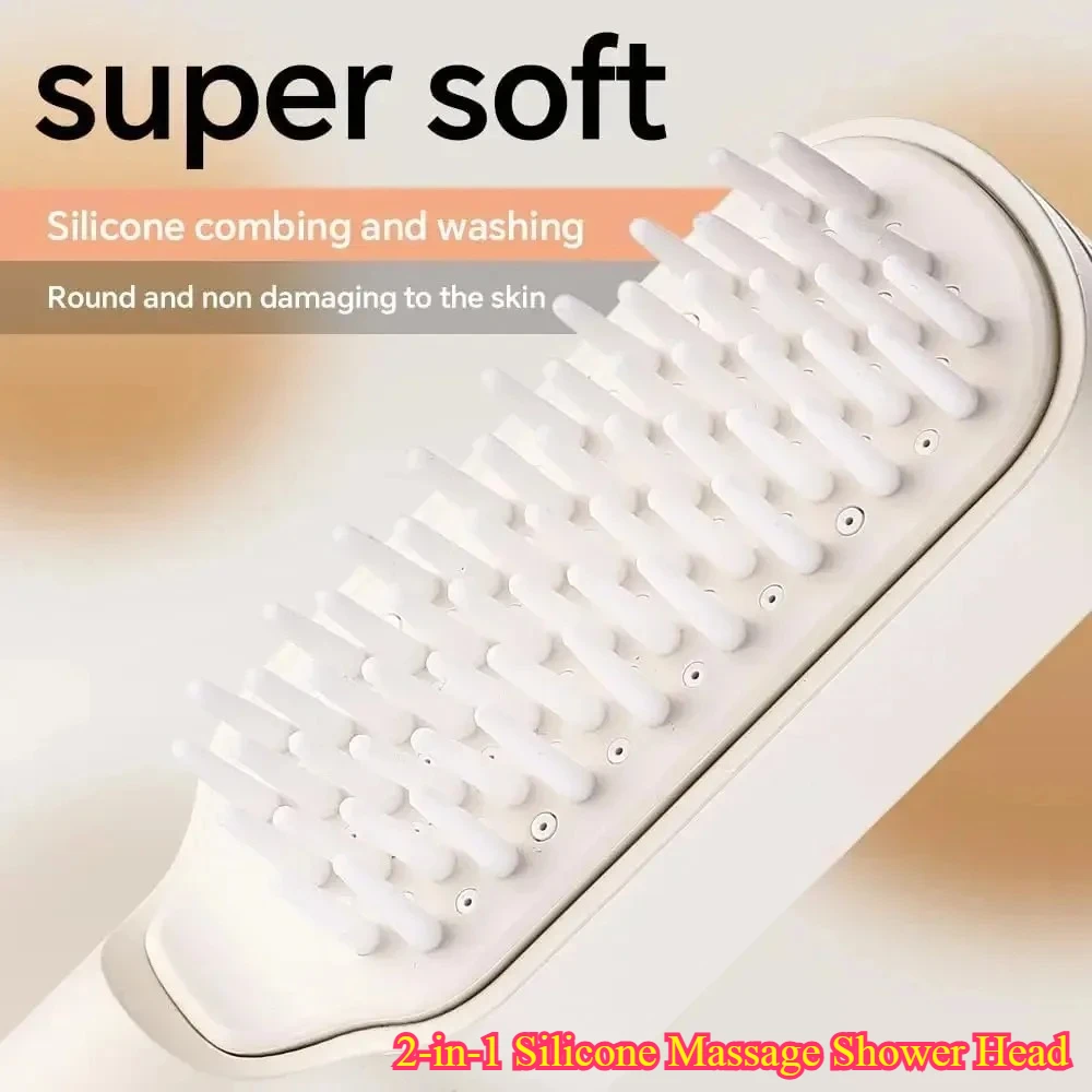 

2-in-1 Silicone Massage Shower Head - Gentle Deep Cleaning for Shower Arm or Garden Hose