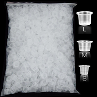 1000/500/100PCS Tattoo Ink Cups without Base Disposable Clear Plastic Pigment Holder Containers Caps Tattoo Accessories