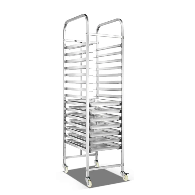 Kitchen Food Trolley Stainless Steel GN Pan Shelf Cake Cart