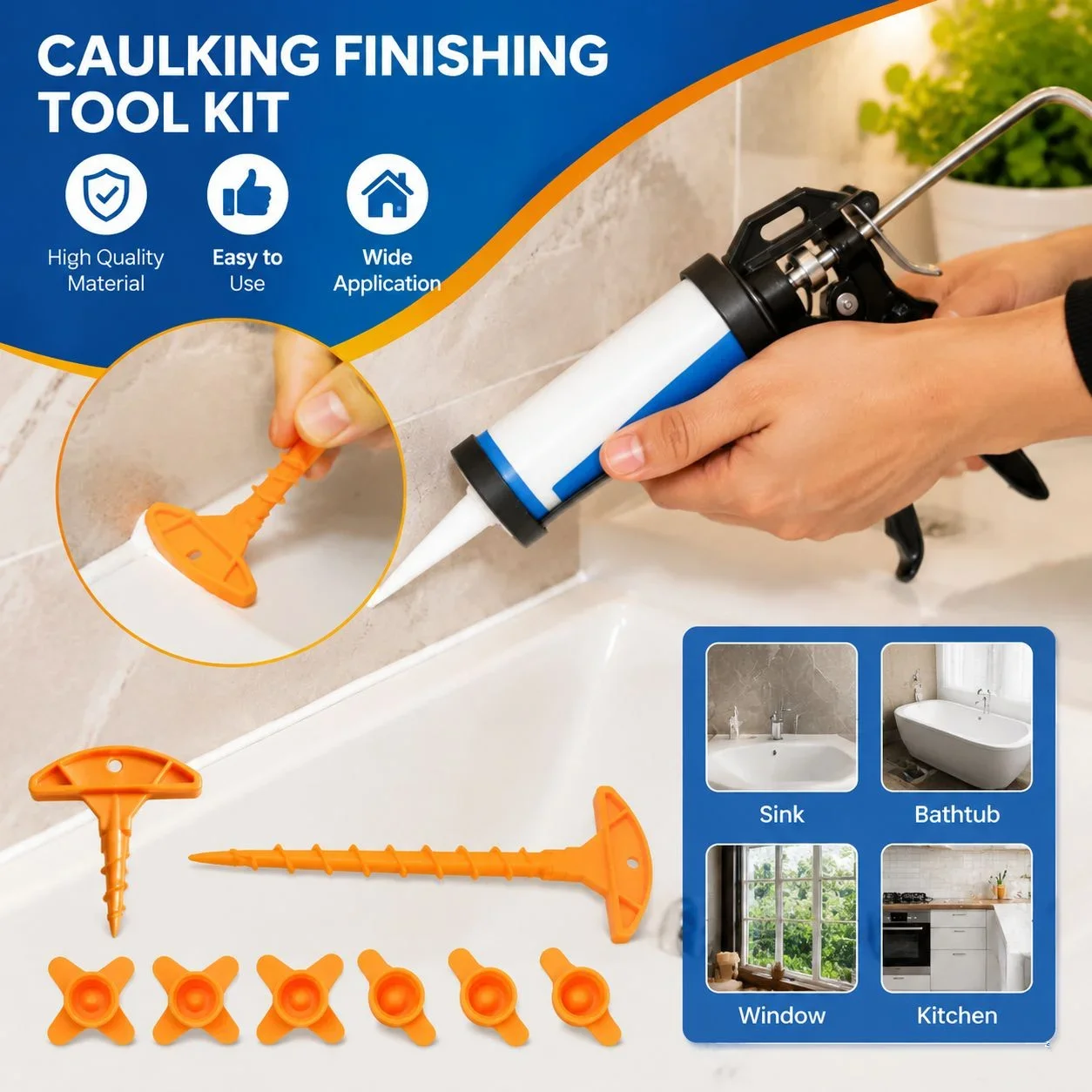 Universal Sealant Saver Cap and Glue Nozzle Cleaner, Anti-Drying Silicone Caulk Tube Cover for Standard Caulking Guns DIY Tools