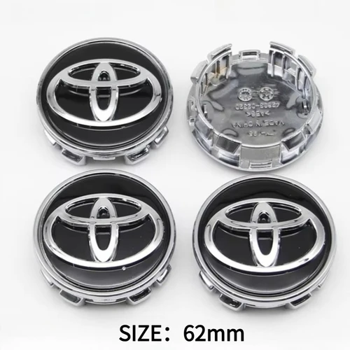 Imagen 2 del producto Tapas de Centro de Rueda Cromadas ABS de 57mm y 62mm, Juego de 4 Piezas para Toyota Corolla, RAV4, Camry, Yaris, C-HR, Prado, Prius, Levin, Accesorios para Auto