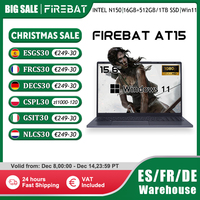 Firebat Laptop AT15 15.6 Inch Intel N150 DDR4 16GB RAM 512GB 1TB SSD 1920*1080 Windows 11 Notebook Backlit Integrated Numpad