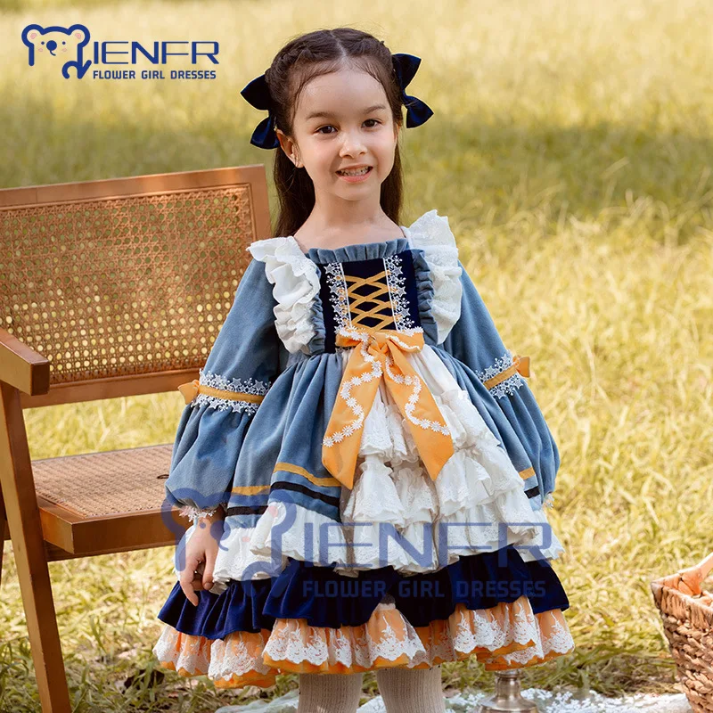 Flower Girl Dresses Autumn and Winter New Girl Skirt Children Princess Dress Velvet Pengpeng Skirt Ball Gown Princess Dress