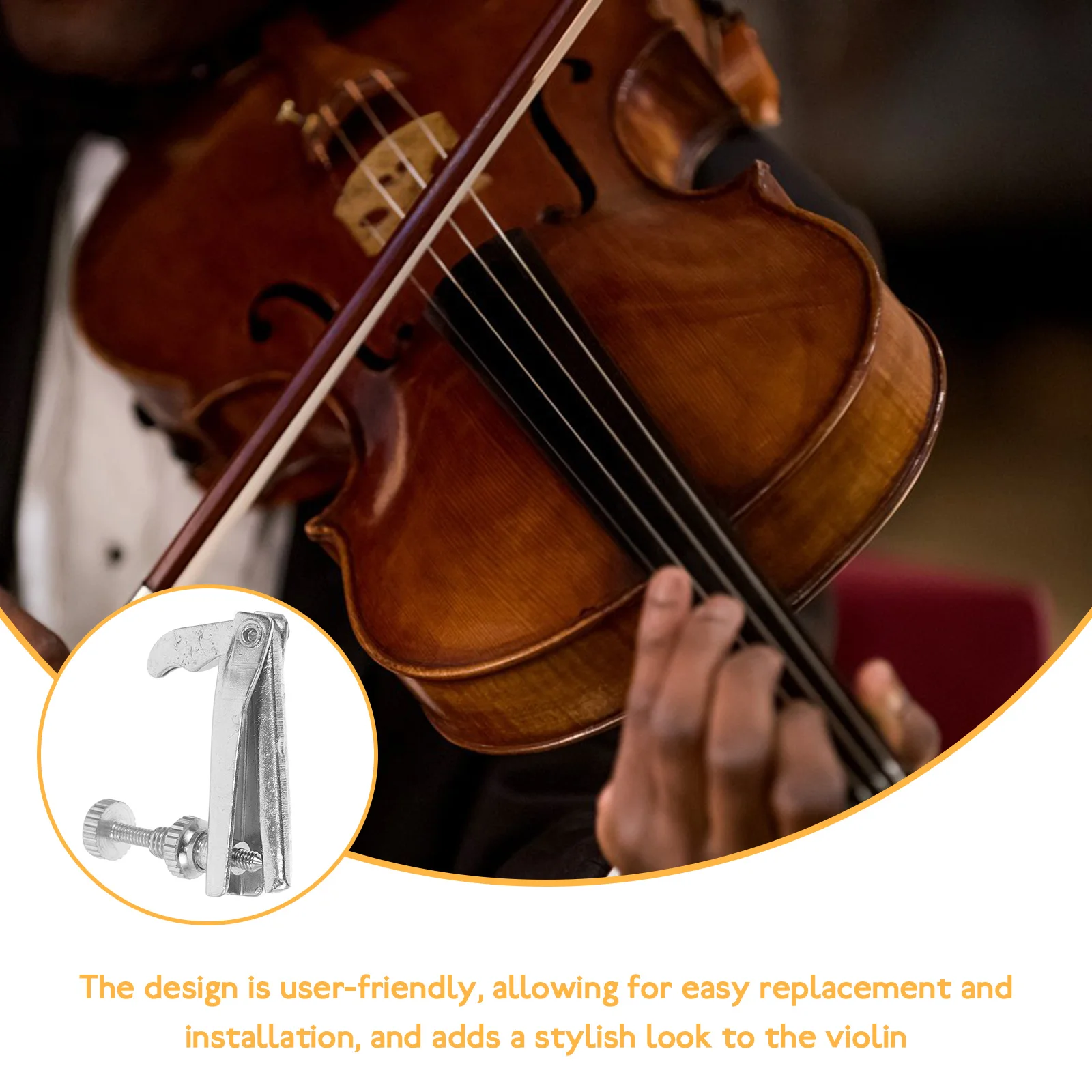 

4 Pcs String Hooks and Buttons Violin Fine Tuners Bridge Holder for Viola Strings