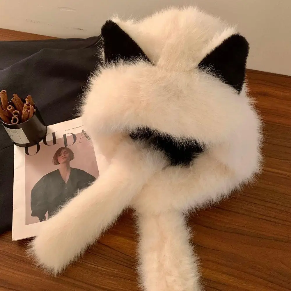 2025 koreanische Neue Herbst Winter Ohr Plüsch Frauen Hüte Pelz Haarigen Streetwear Warme Kappe Outdoor-Mode Mädchen Earflap Hut Hals warme Heißer