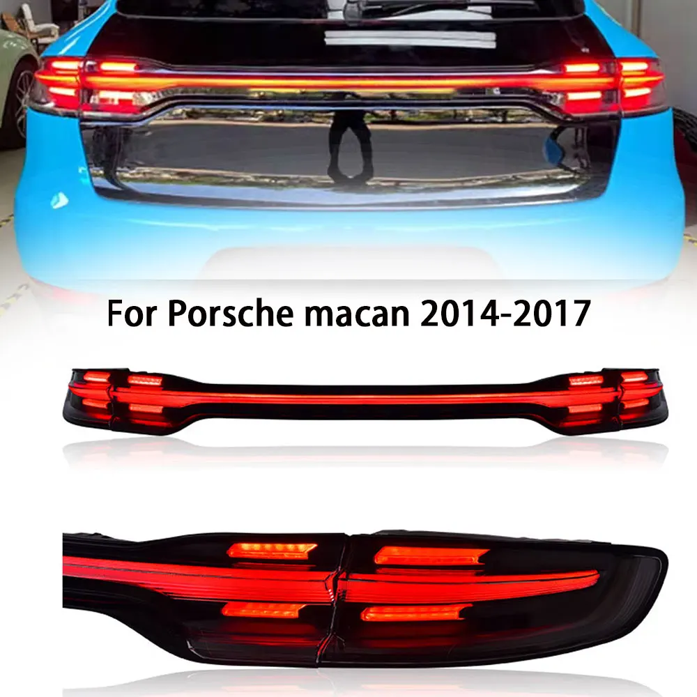 

For Porsche Macan 2014-2017 LED Through Taillights Assembly Mid Tail Rear Turn Brake DRL Light Car Accessory Modified Old to New