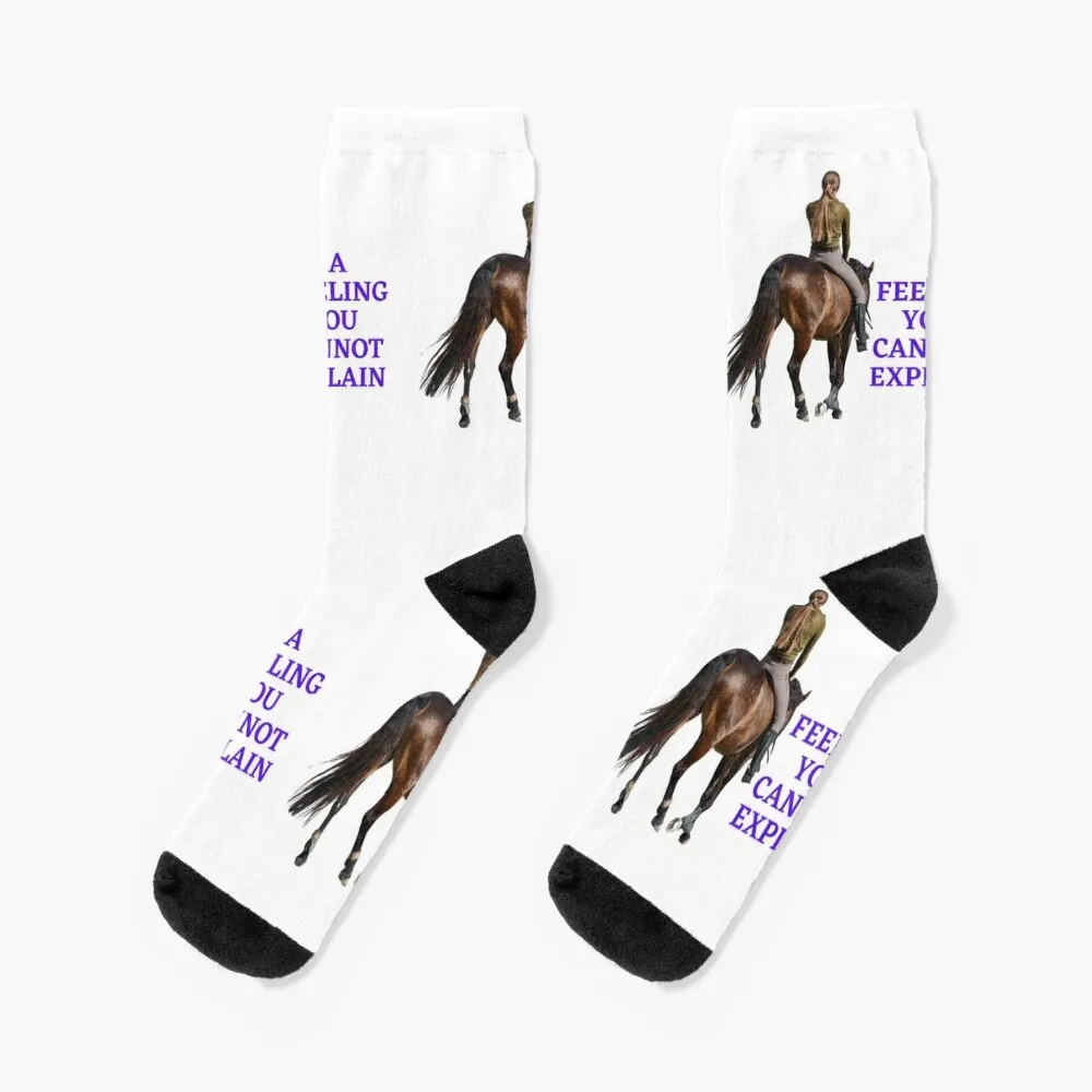 Horse Design and quoteA Feeling You Cannot Explain Socks custom winter gifts gifts Children's Girl'S Socks Men's