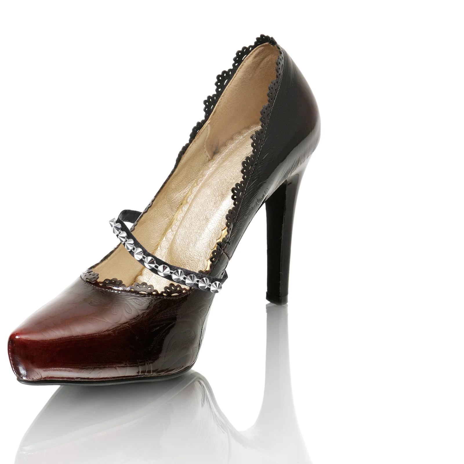 

Rivet Ankle For High Heels Silver Black Sole Adjustable Replacement Heel Strap Daily Use Women Shoe Accessory