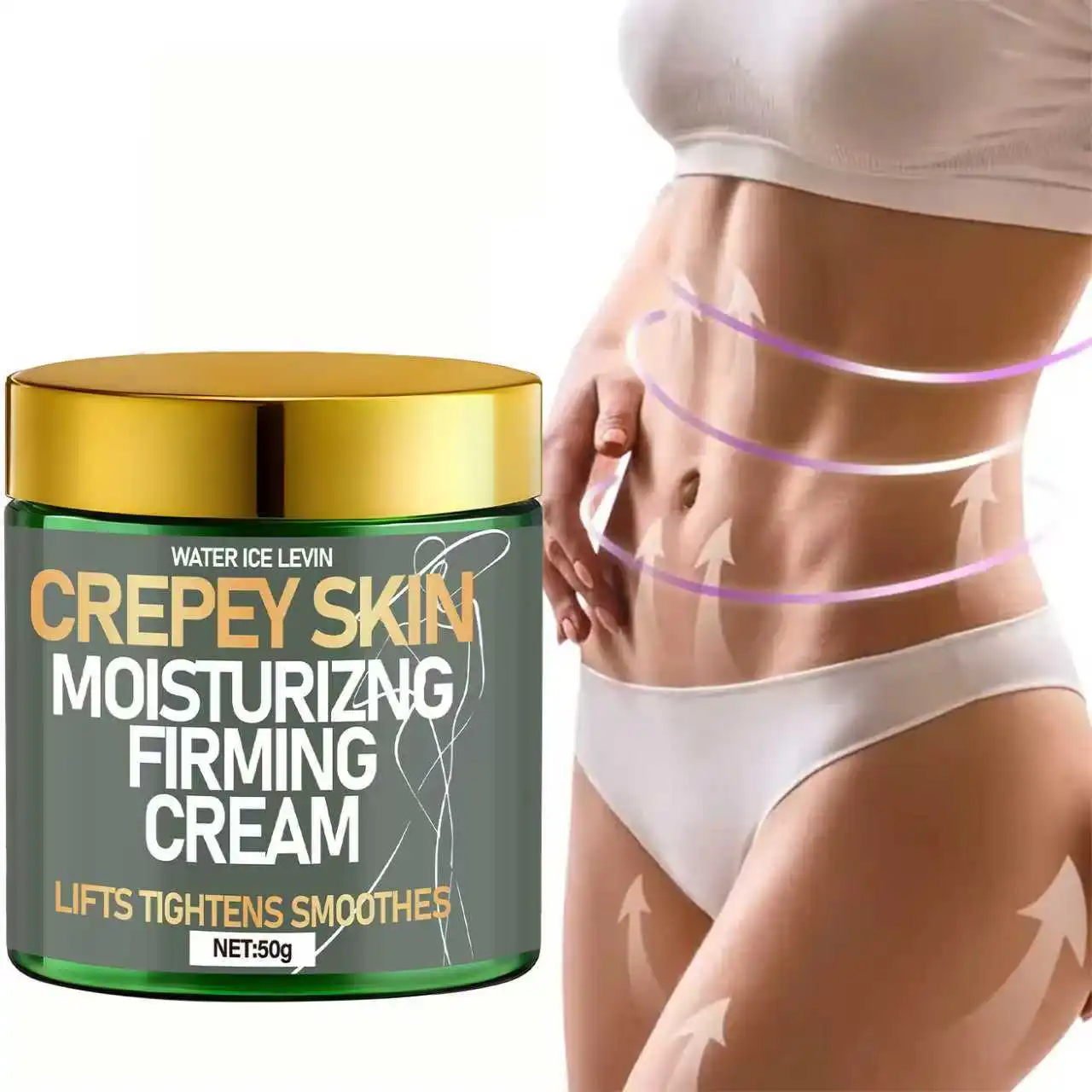 Crème raffermissante hydratante pour la peau Crepey Water Ice Levin, avec rétinol et collagène, lifting, resserre et lisse pour une peau plus douce