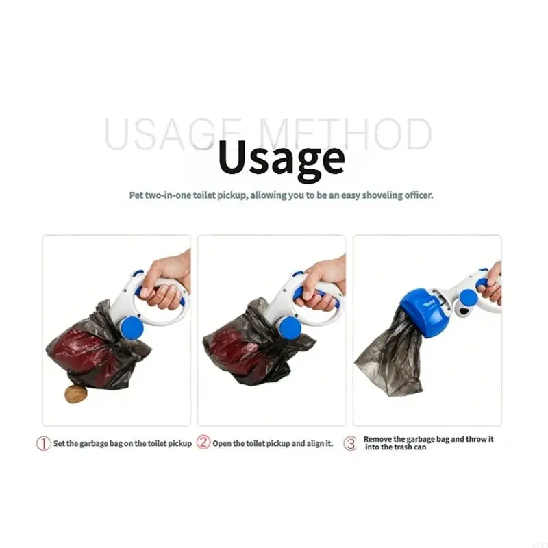 Portable Animal Waste Collector With Ergonomic Handle And Smooth Coating For Outdoor Use 37JD