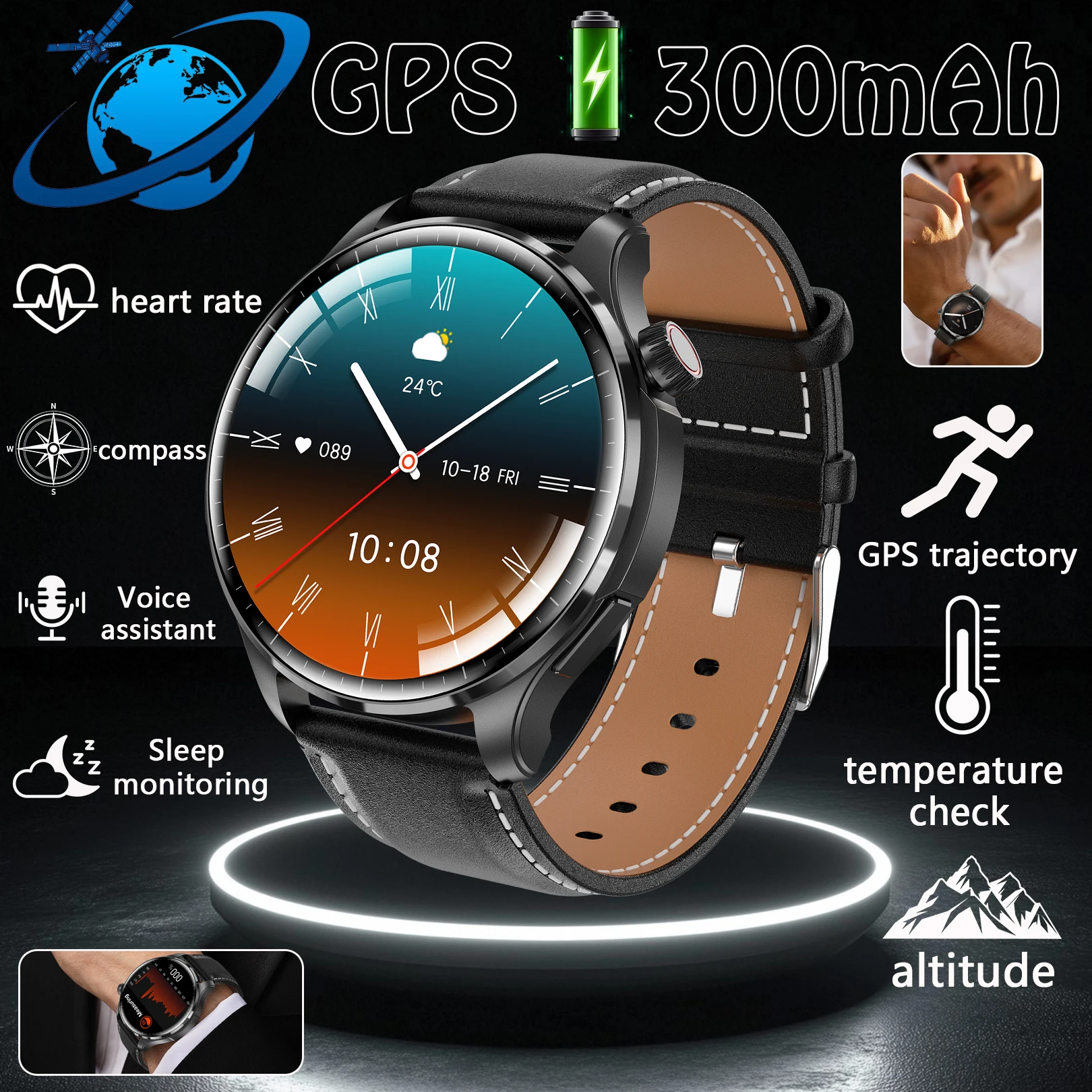 

2026 NEW Fashion GPS Outdoor fitness NFC Smart Watch Men 1.53 Inch Screen Bluetooth Call IP68 Waterproof Man Smart Watches Man