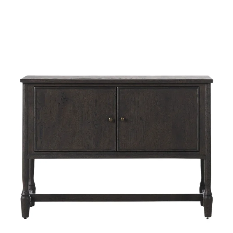 

French retro solid wood living room storage wine and tea cabinet American rural old entrance cabinet