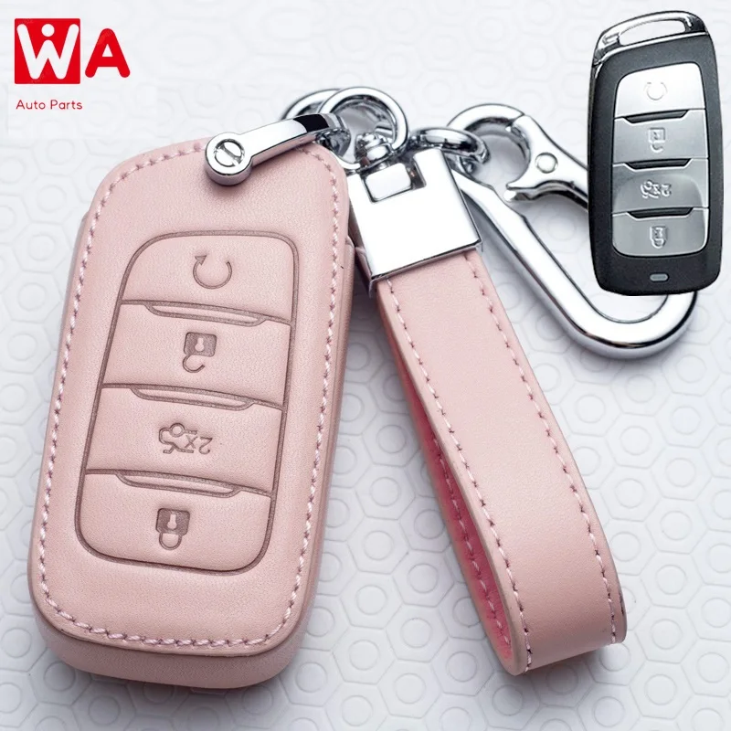 

Leather Car Key Case Cover For Changan CS75 PLUS CS85 COUPE CS95 2017 2018 2019 Accessories