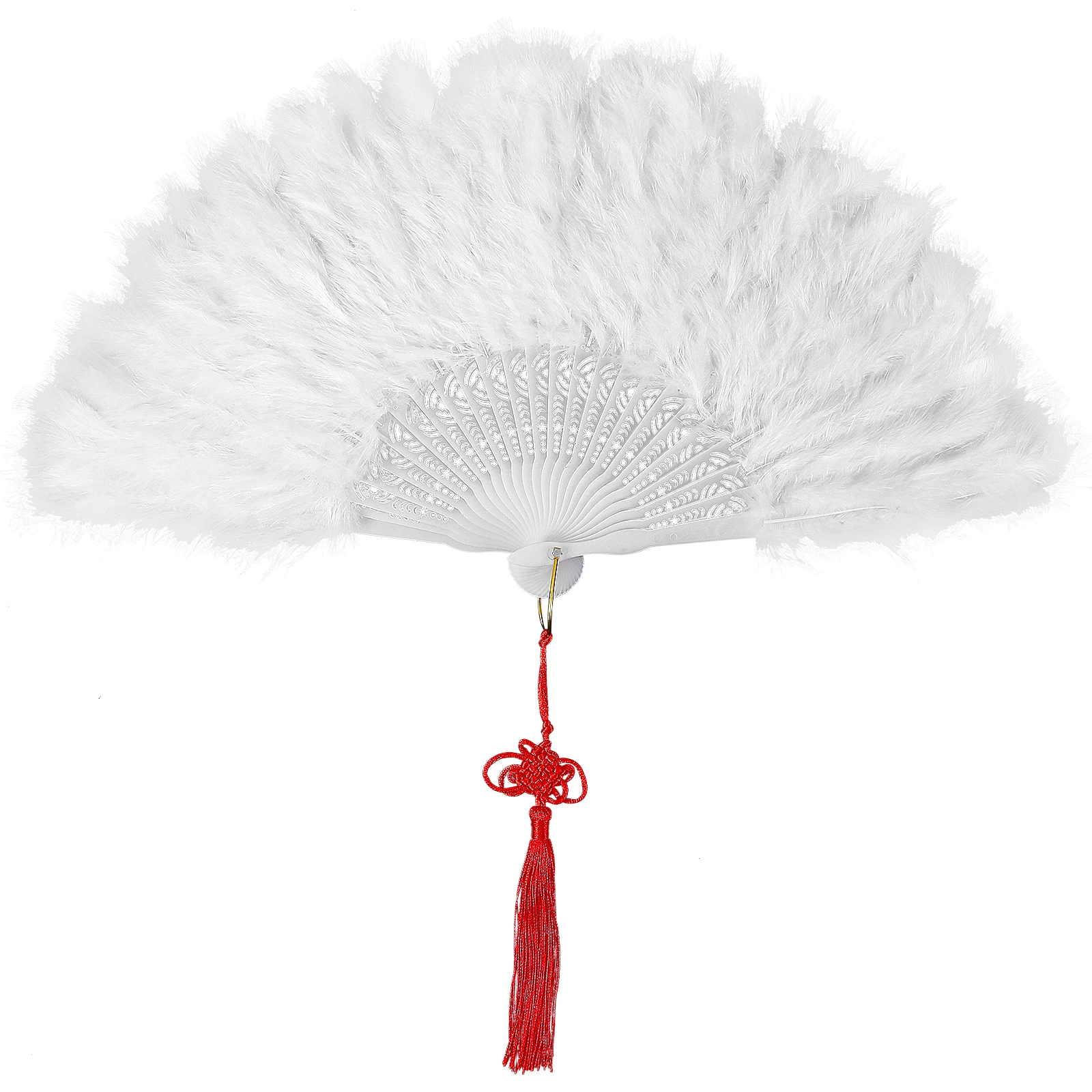 

Plume Folding Handheld Tassel Flapper Fan For Dancing Prom Masquerade Wedding Vintage Style Hand Fan Accessory