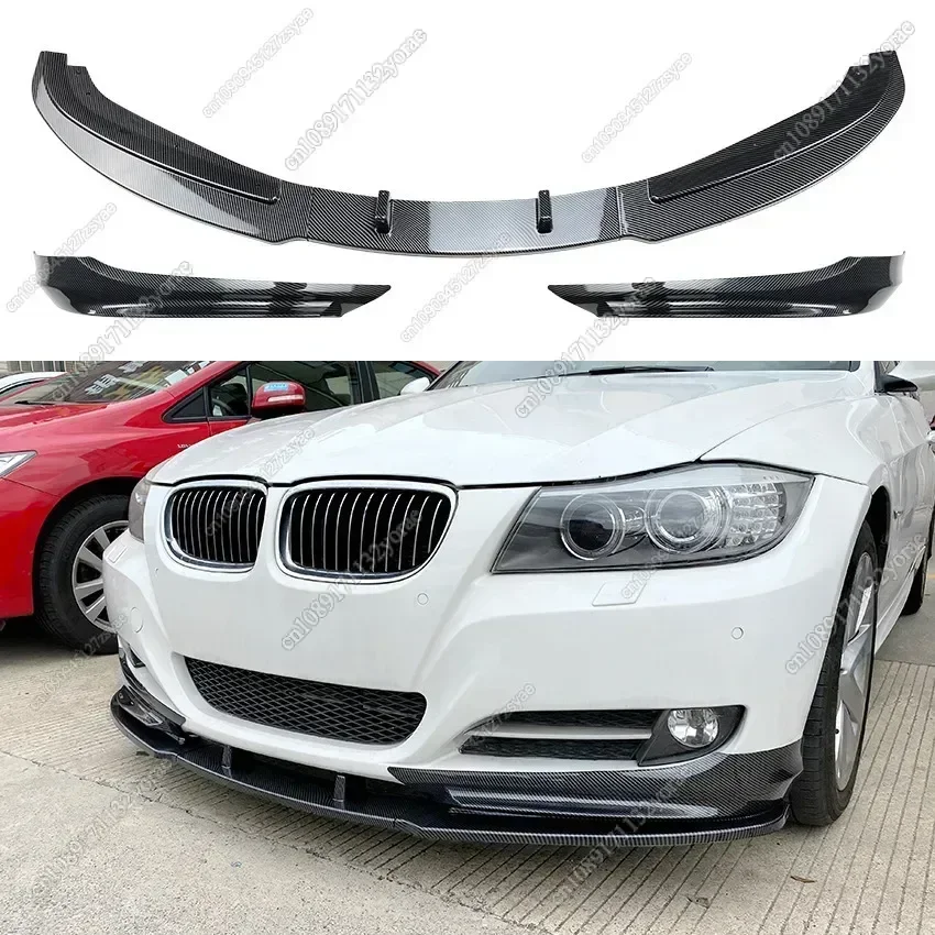 Car Front Bumper Lip Diffuser Splitter For BMW 3 Series E90 E91 LCI Facelift 325i 330i 2007-2012 ABS Gloss Black Bodykit Tuning